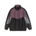 thumbnail image 1 of Donemore Men's Retro Sporty Casual Jacket with Stand Collar, Three-Tone Color Block Design and Zippered Pockets - Fashionable Urban Streetwear Outerwear, 1 of 6
