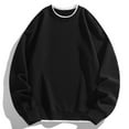 thumbnail image 1 of Donemore Men's Round Neck Long Sleeve Fake Two-Piece Color Block Sports Sweatshirt - Loose Fit Comfort Fabric Casual Streetwear Pullover Top, 1 of 4