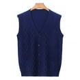 thumbnail image 1 of Donemore Men's Sleeveless Knit Sweater Vest with Button Pocket and V-Neck Design - Casual Business Style Slim Fit, 1 of 6