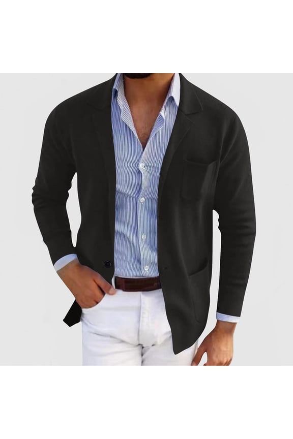 Men's Slim Fit Bomber Jacket Multiple Pockets Notched Lapel Button-Up Design British Style Casual Windbreaker