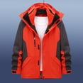 thumbnail image 1 of Donemore Men's Solid & Color Block Zipper 3-in-1 Detachable Workwear Outdoor Hooded Windbreaker Jacket Long Sleeve Casual Coat, 1 of 3