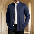 thumbnail image 1 of Donemore Men's Solid Color Business Suit Blazer with Stand Collar & Pockets Slim Fit Modern Business Casual, 1 of 9