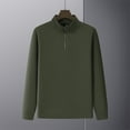 thumbnail image 1 of Donemore Men's Solid Color Casual Long Sleeve Stand Collar Zipper Thermal Polyester Top, 1 of 5