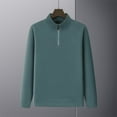 thumbnail image 1 of Donemore Men's Solid Color Casual Long Sleeve Stand Collar Zipper Thermal Polyester Top, 1 of 5