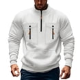 thumbnail image 1 of Donemore Men's Solid Color Long Sleeved Stand Up Collar Pullover Hoodie Top, 1 of 2