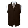 thumbnail image 1 of Donemore Men's Solid Color Notched Collar Single Breasted Multi-Pocket Suit Vest Waistcoat Top Business Casual Style Minimalist Commute Design, 1 of 5