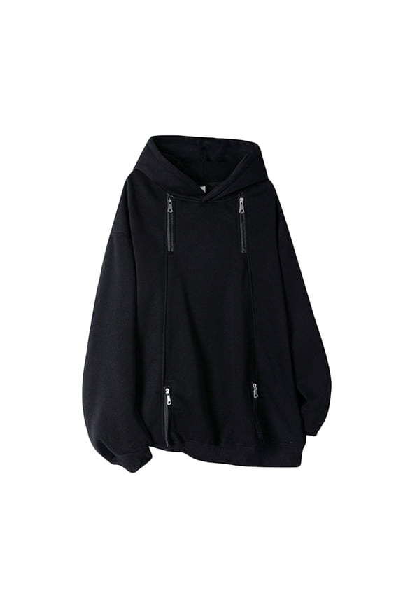 Men's Solid Color Pullover Hooded Sweatshirt with Zipper and Pockets Long Sleeve Casual Upper Wear Minimalist Versatile Daily Fashion Men's Clothing