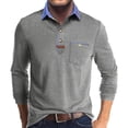 thumbnail image 1 of Donemore Men's Solid Color Turn-Down Collar Sport Shirt Long Sleeve Button Design Casual Business Versatile Men's Wear, 1 of 6