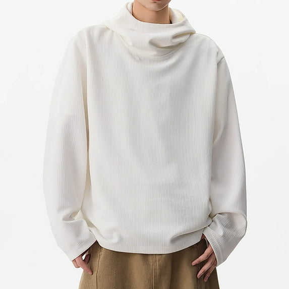 Donemore Men's Solid Color Vintage Casual Fashion Sports Pocket Long Sleeved Hooded