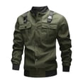 thumbnail image 1 of Donemore Men's Solid Color Zipper Long Sleeve Outdoor Running Jacket Multi-Pocket Breathable Sport Coat Casual Fitness Multi-Functional Design, 1 of 6