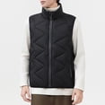 thumbnail image 1 of Donemore Men's Solid Wool-Filled Stand Collar Thermal Vest with Zipper Pockets Urban Outdoor Sleeveless Jacket, 1 of 7