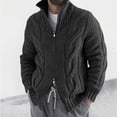 thumbnail image 1 of Donemore Men's Stand Collar Cardigan Knit Sweater Solid Color Long Sleeve Casual Business Style Comfortable Versatile Men's Clothing, 1 of 4