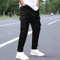 thumbnail image 1 of Donemore Men's Straight-leg Cargo Pants,Relaxed Stretch Multi-Pocket Design,Casual Urban Functional Style, 1 of 5