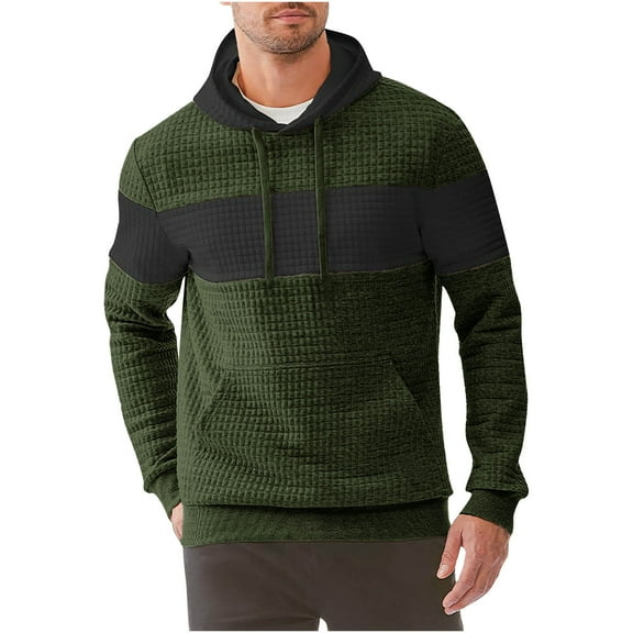 Donemore Men's Thermal Hoodie Waffle Knit Fleece Lined Comfort Fit Casual Athletic Pullover