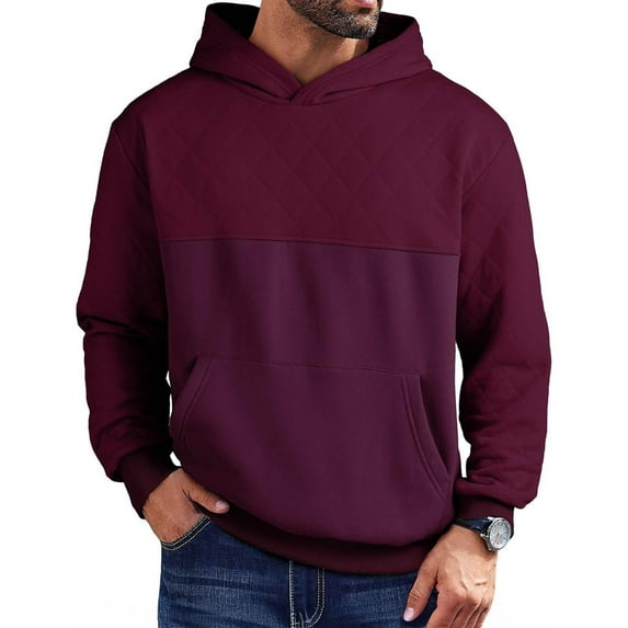 Donemore Men's Thermal Pullover Hoodie Long Sleeve Solid Color Casual Sportswear Everyday Comfort