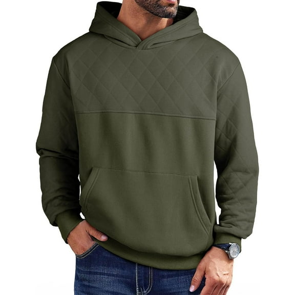 Donemore Men's Thermal Pullover Hoodie Long Sleeve Solid Color Casual Sportswear Everyday Comfort