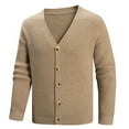 thumbnail image 1 of Donemore Men's V-Neck Button Cardigan Elastic Knit Sweater Coat Autumn Winter Casual Business Versatile Menswear, 1 of 6