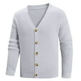 thumbnail image 1 of Donemore Men's V-Neck Button Cardigan Elastic Knit Sweater Coat Autumn Winter Casual Business Versatile Menswear, 1 of 5