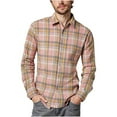 thumbnail image 1 of Donemore Men's Vintage Check Button-Down Collar Long Sleeve Shirt | Classic Plaid Casual Business Top,Versatile Stylish Men's Fashion, 1 of 8