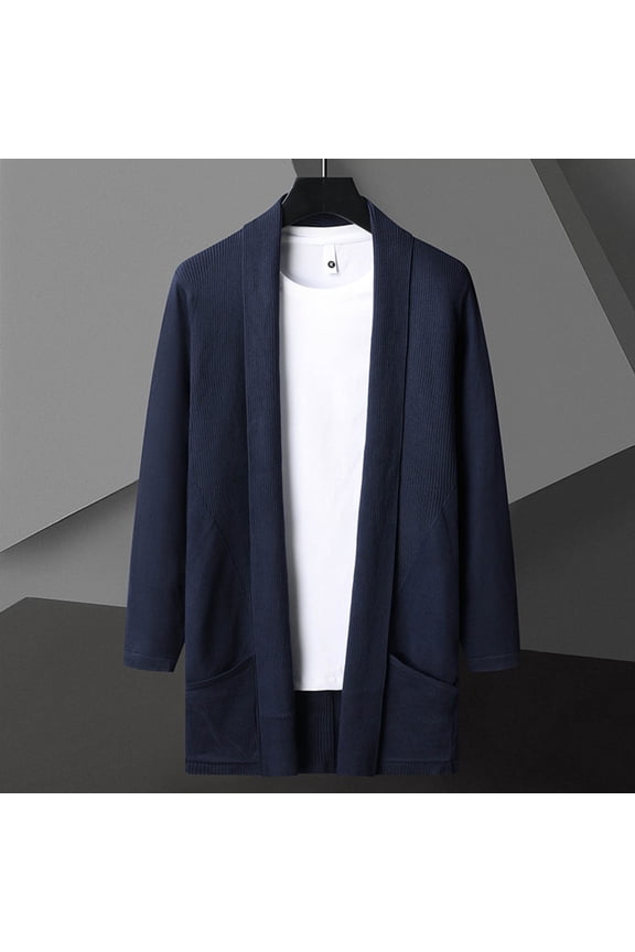 Men's Vintage Slim Fit Windbreaker Jacket Long Sleeve Cardigan with Pockets, Nylon-Spandex Blend Lightweight Casual Coat