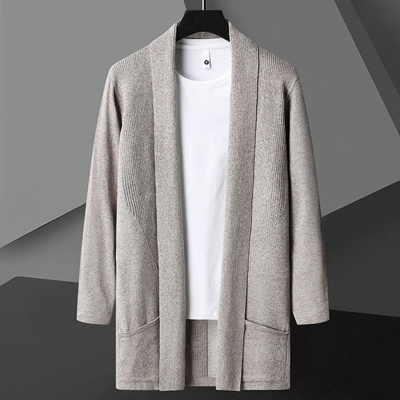 Donemore Men's Vintage Slim Fit Windbreaker Jacket Long Sleeve Cardigan with Pockets, Nylon-Spandex Blend Lightweight Casual Coat