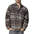 thumbnail image 1 of Donemore Men's Vintage Thickened Plaid Lapel Button Pocket Long Sleeve Shirt Classic Check Design Casual Business Versatile Men's Clothing, 1 of 6