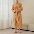 thumbnail image 1 of Donemore Men's Waffle Knit Bathrobe Loose Fit Comfortable Open Front Casual Loungewear Robe Home Spa Relaxation, 1 of 4