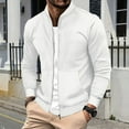 thumbnail image 1 of Donemore Men's Waffle Long Sleeve Stand Collar Zip-Up Cardigan Jacket - Solid Color Casual Commute Comfortable Versatile Outerwear, 1 of 9