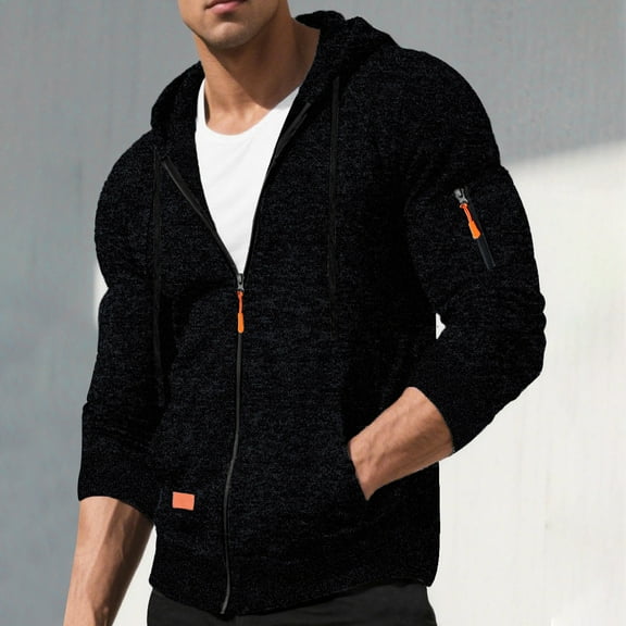 Donemore Men's Windbreaker Jacket Hooded Full-Zipper Lightweight Polyester Casual Outdoor Coat with Pockets