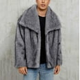thumbnail image 1 of Donemore Men's Winter Faux Fur Coat Warm Turn-Down Collar Long Sleeve Solid Color Fashion Outerwear for Casual Daily Party, 1 of 7