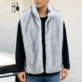 thumbnail image 1 of Donemore Men's Winter Stand Collar Sleeveless Casual Jacket - Faux Fur Lining Thermal Design Light Luxury Urban Style Outerwear, 1 of 9