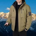 thumbnail image 1 of Donemore Men's Winter Warm Thickened Hooded Cotton Coat Loose Fit Windbreaker Jacket Casual Polyester Pockets Cold Weather, 1 of 5