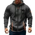 thumbnail image 1 of Donemore Men's Workwear Style Multi-Pocket Zippered Hooded Long Sleeve Jacket,Sporty Casual Versatile Coat,Outdoor Fitness Durable Design, 1 of 2