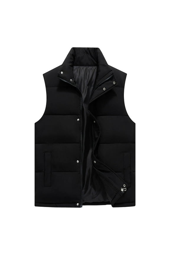 Men's down vest with cotton coat, winter warm down puffy vest, lightweight casual padded jacket