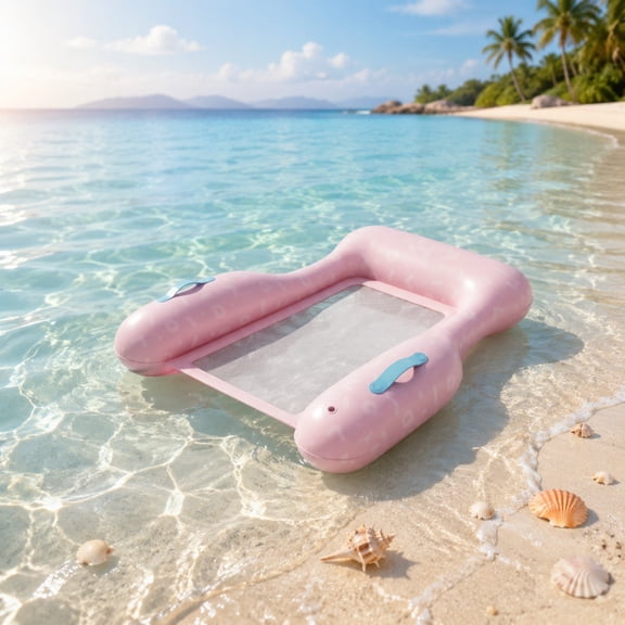 Donemore Pool Float Lounger 1 Set with Hand Pump Inflatable Raft Bed for Summer Water Fun Beach Lake Outdoor Party Relax Vacation