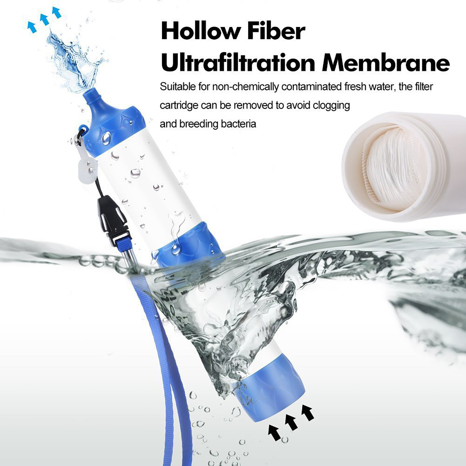 Donemore Portable Water Filter Straw, Camping Water Filtration System, Water Purifier Survival for Travel, Backpacking and Emergency Preparedness