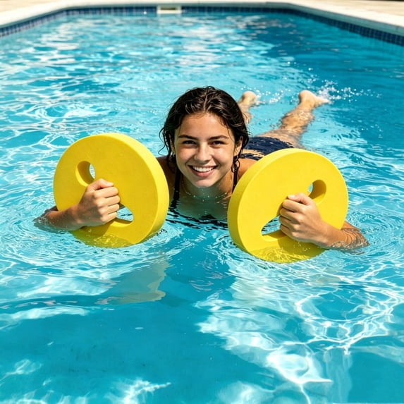 Donemore Water Exercise Float Board 2 Pcs Foam Resistance Ring for Adult Swimming Pool Aerobics Fitness Training Aquatic Workout Equipment Gear Accessory