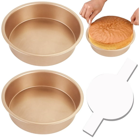 Donepart 8x8 In Cake Pan, 2 Count, with 20 Pieces Parchment Paper, Non-stick Cake Pans for Baking