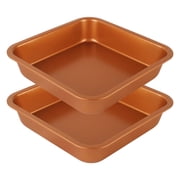 Donepart 8-Inch Gold Nonstick Square Baking Pan, Carbon Steel Bakeware for Oven, Kitchen Baking Tray for Brownies, Cakes, and Casseroles