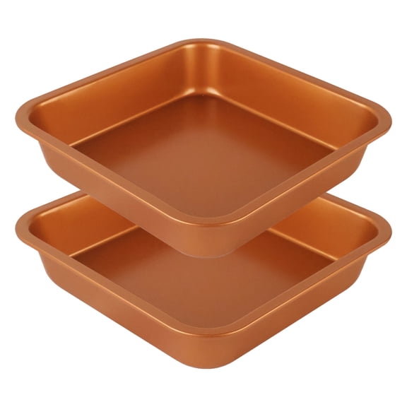 Donepart 8-Inch Gold Nonstick Square Baking Pan, Carbon Steel Bakeware for Oven, Kitchen Baking Tray for Brownies, Cakes, and Casseroles