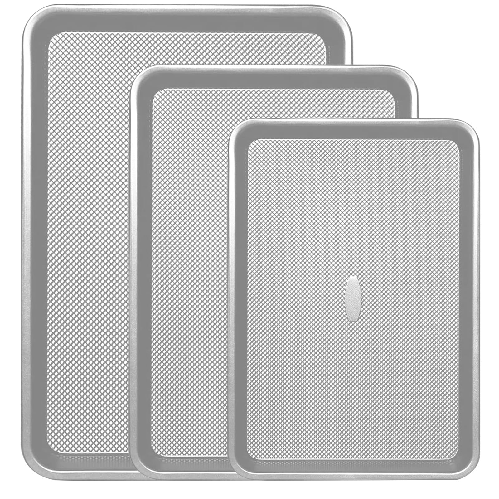 Donepart Baking Sheet Pan Set of 3, Commercial Cookie Sheets for Baking, Nonstick Half/Quarter/Jelly Roll Pans Replacement Toaster Oven Tray, Heavy Duty & Easy Clean