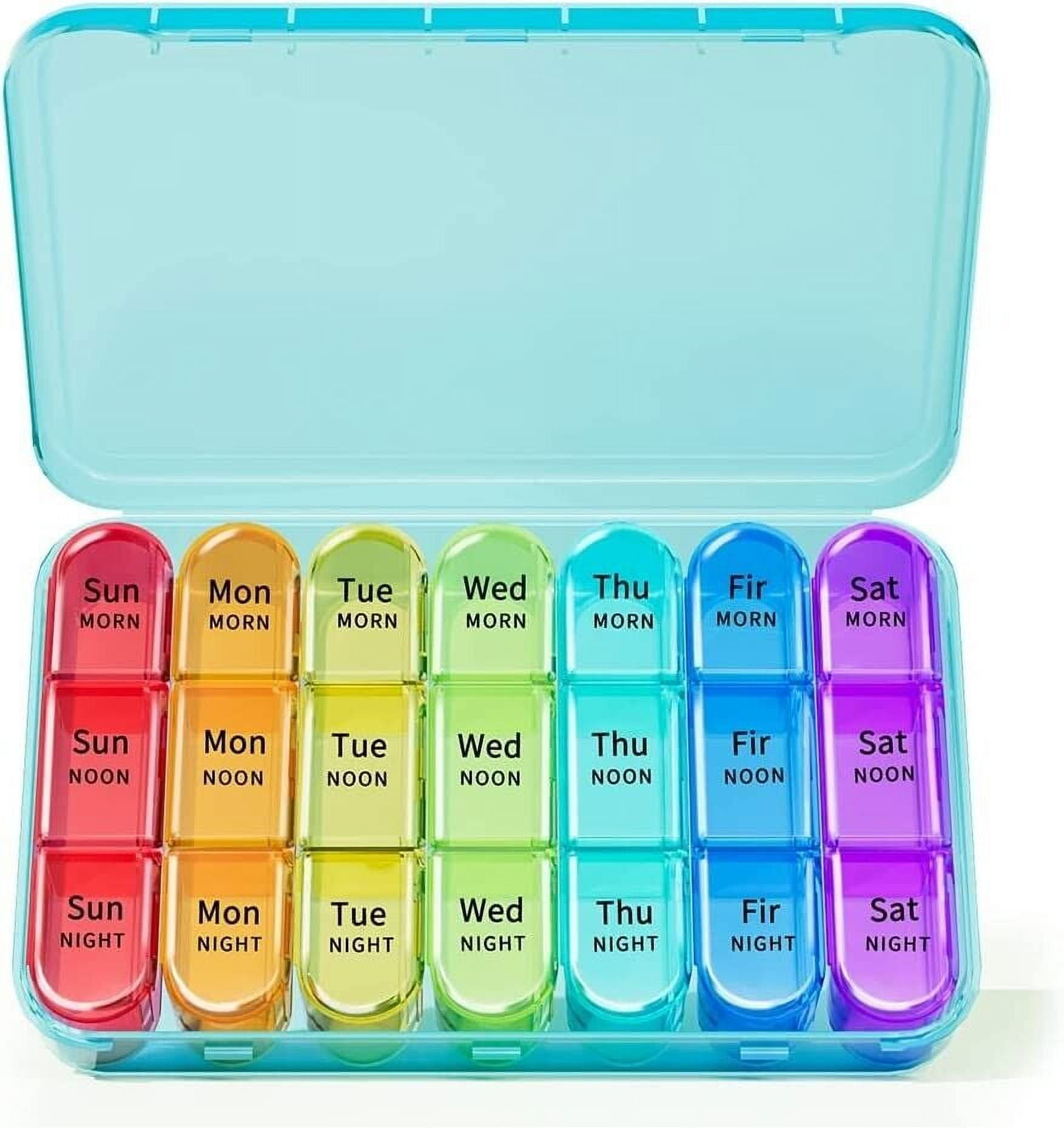 Donepart Portable Pill Box Organiser 3 Times A Day,Large Weekly Pill