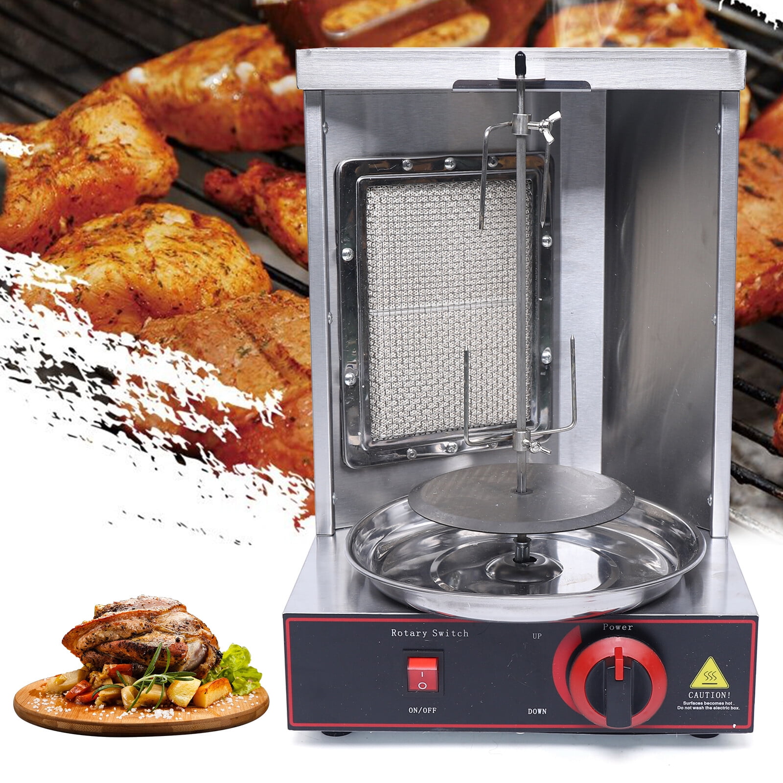 Döner Grill Machine à Gaz Machine à Griller Inox Vertical Broiler Gas Grill Doner Gyros Grill Table Inox Grill Machine Machine A Kebab Broche Kebab Rotissoire Poulet 220v 81051037