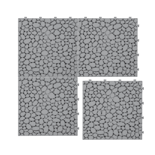 Donext 12 x 12'' Gray Interlocking Deck Tiles Plastic Waterproof All Weather Anti-slip Weight Capacity Up to 440 LBS, Pack of 12