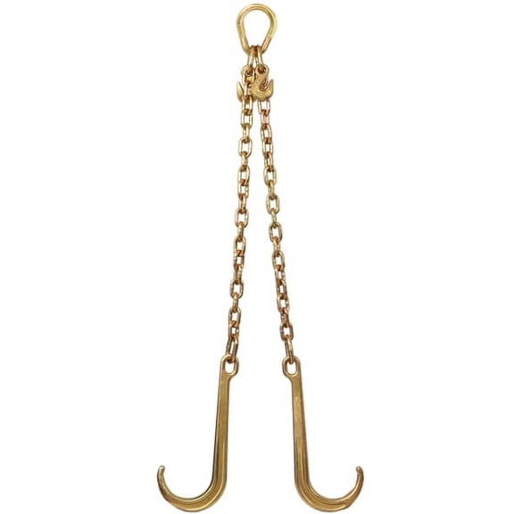 Donext J Hook Tow Chain V Bridle with Large Shank, Flatbed Truck Trailer Safety Tow Chain 4700 lbs