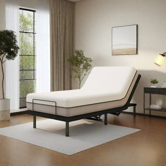 Donext Twin XL Ergonomic Adjustable Bed, w/Incline, Remote Control, Massage, Under-Bed Nightlight & USB Ports