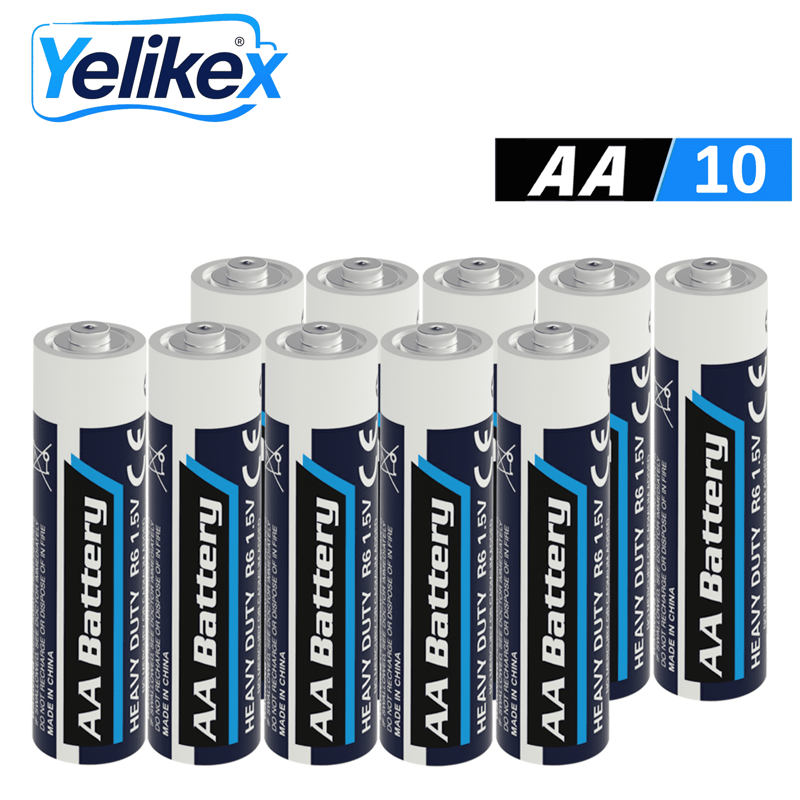 Yelikex AA Battery 10 Pack, Dual A Battery 1.5V R6P, Suitable for Home ...