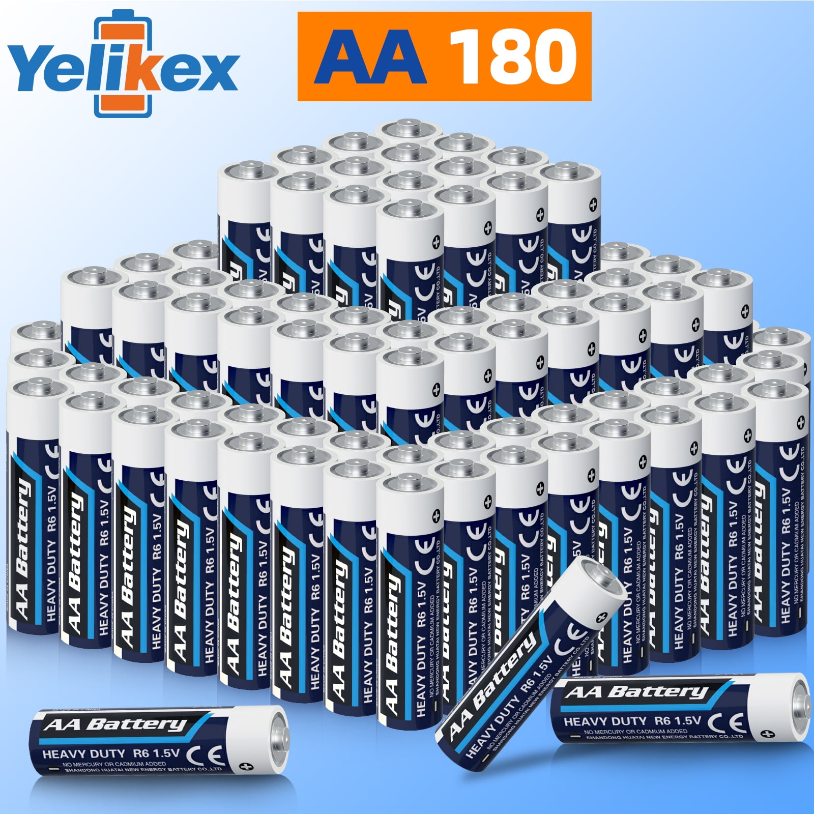 Yelikex AA Battery 180 Pack, Dual A Battery 1.5V R6P, Suitable for Home and Electronic Devices, 10-year Shelf Life