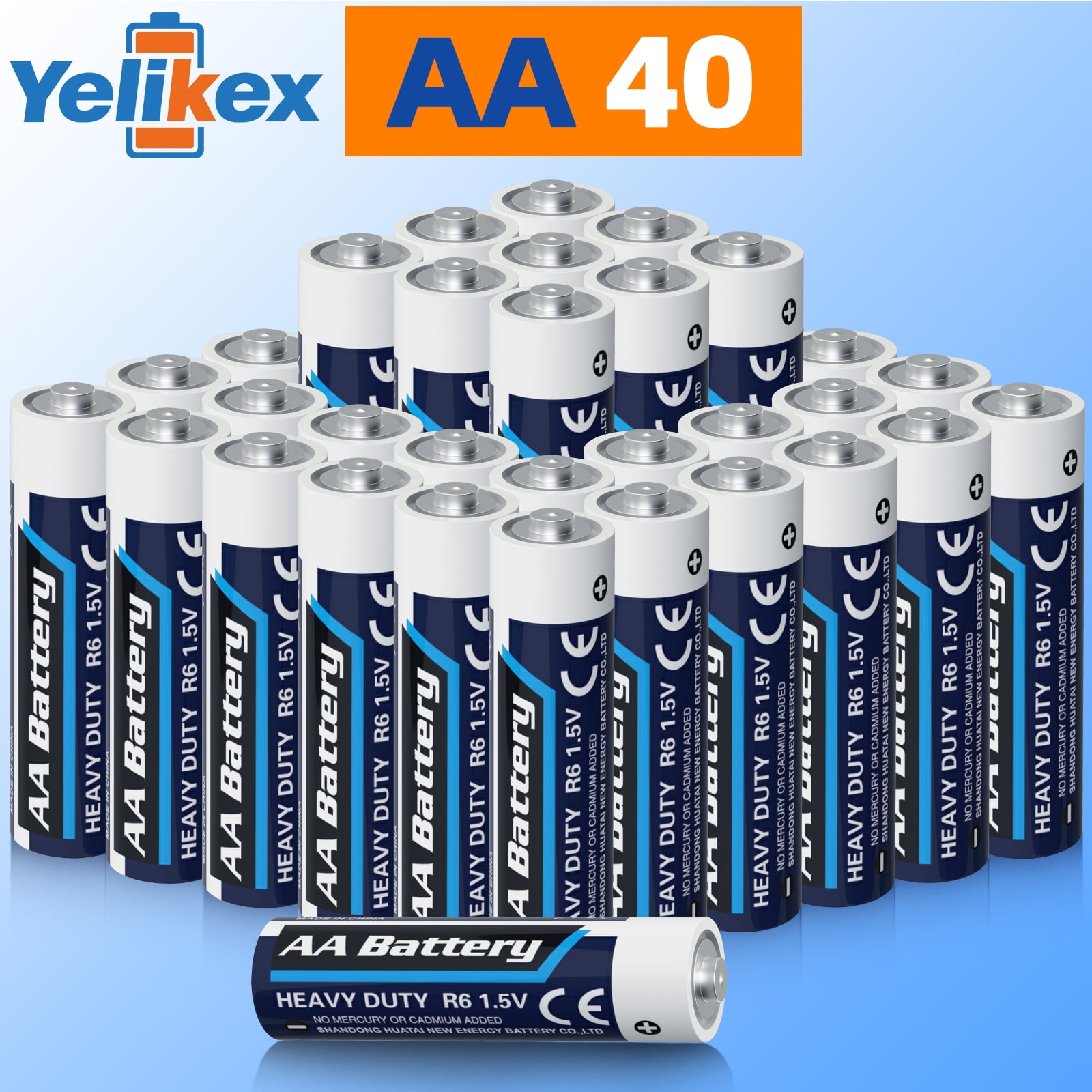 Yelikex AA Battery 40 Pack, Dual A Battery 1.5V R6P, Suitable for Home and Electronic Devices, 10-year Shelf Life