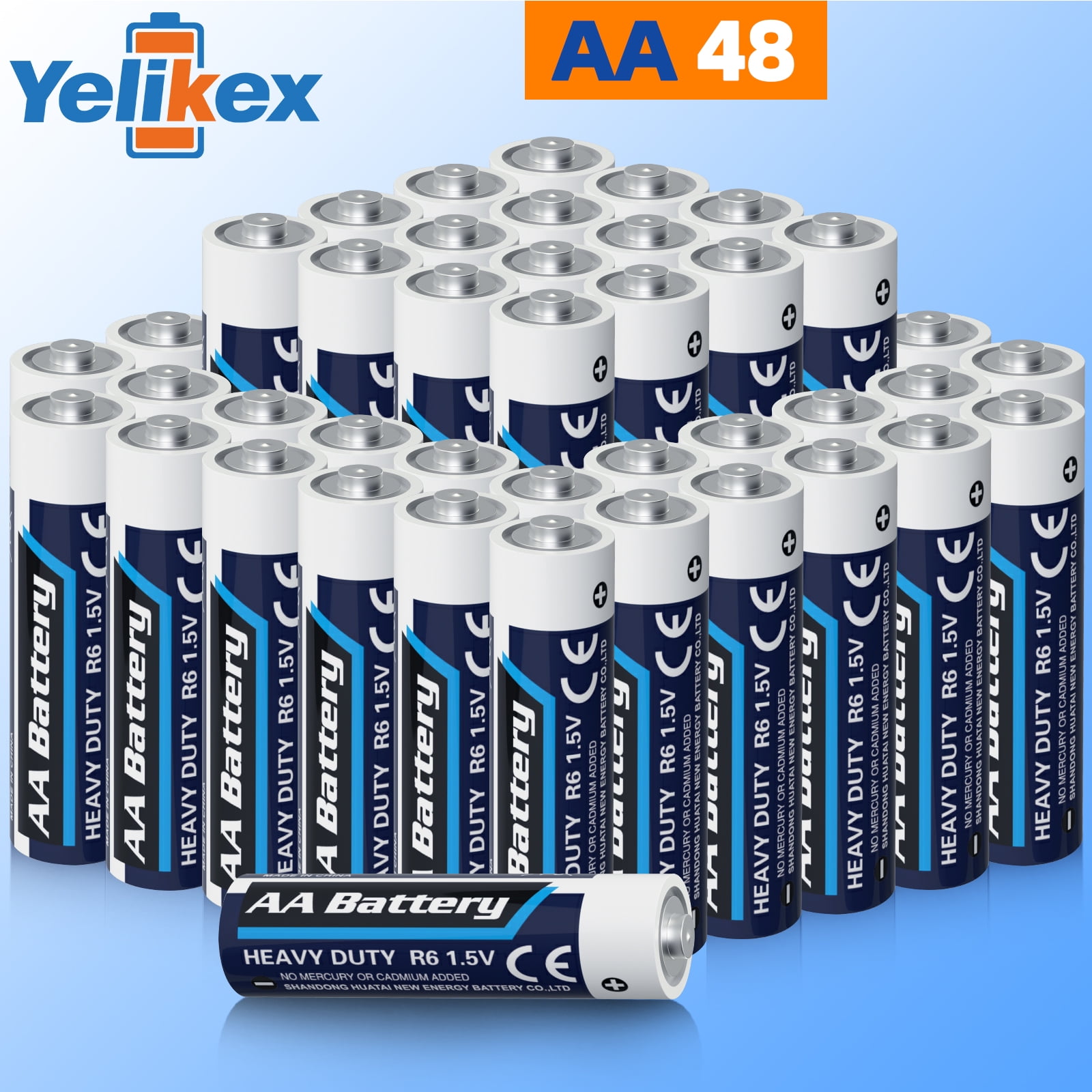 Yelikex AA Battery 48 Pack, Dual A Battery 1.5V R6P, Suitable for Home and Electronic Devices, 10-year Shelf Life